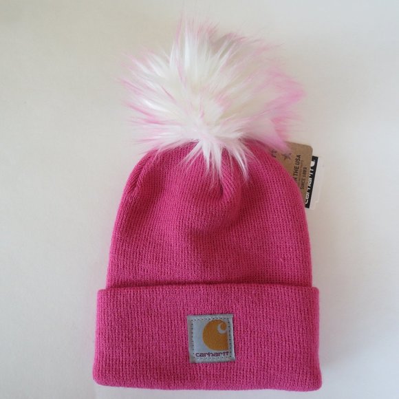 Carhartt Beanie Handmade in USA Pom Kids Cap - Picture 4 of 4